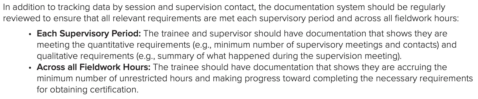 BACB Guidance to Regularly Review Sessions